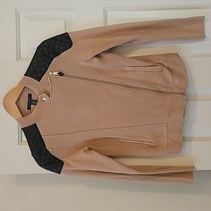 Ralph Lauren cotton moto style jacket with leather accents